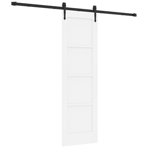 Porta Scorrevole  con Set di Ferramenta 'ORKDAL'Legno di Pino Bianco Solido, Porta Interna  'ORKDAL'Bianca 61x198.5x4 cm Legno di Pino Solido - Foto 1