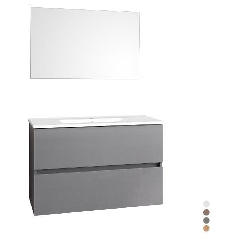 Composizione Mobile Bagno Sospeso Con Cassetti Cm 80 Mod. Dearum - Grigio Tempesta - Foto 1