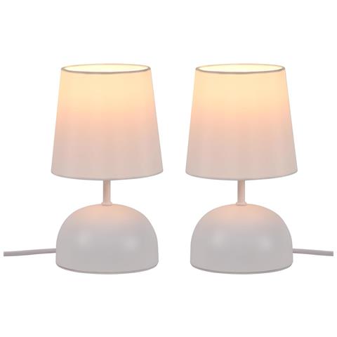 Lampada Da Tavolo Bianca - Lampada Da Comodino E14 Soggiorno (senza Lampadina) - Foto 1