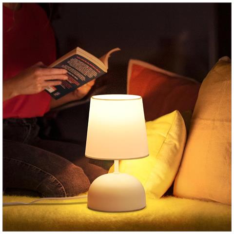 Lampada Da Tavolo Bianca - Lampada Da Comodino E14 Soggiorno (senza Lampadina) - Foto 8