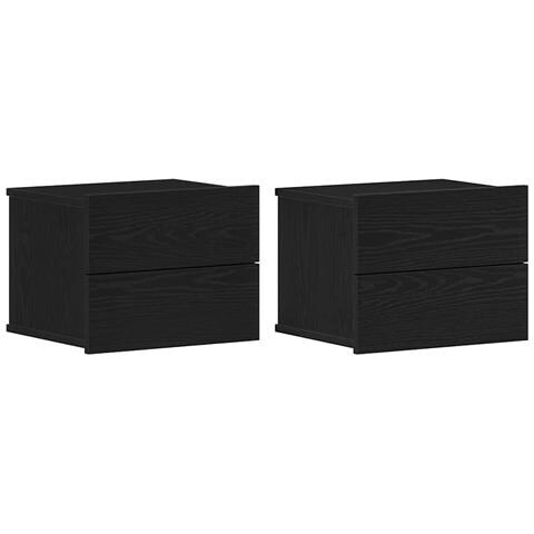 Armadio da Notte con cassetto 2 pcs Rovere nero 40 x 30 x 30 cm - Foto 1