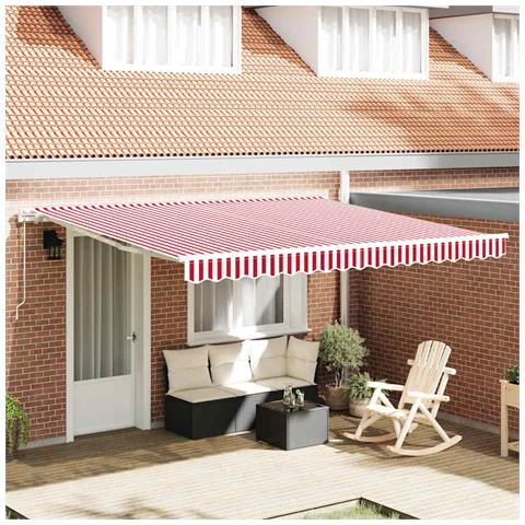 Tenda Retrattile 400 × 300 cm Rosso e bianco - Foto 2