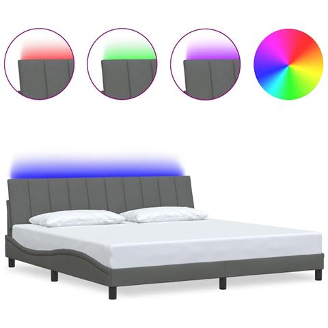 Giroletto senza Materasso Grigio Scuro 200x200 cm Tessuto - Foto 1