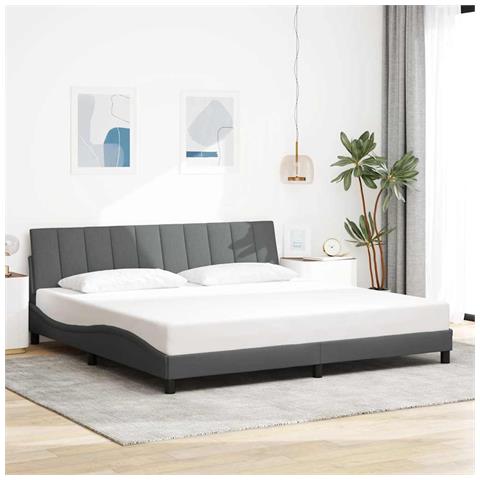 Giroletto senza Materasso Grigio Scuro 200x200 cm Tessuto - Foto 2