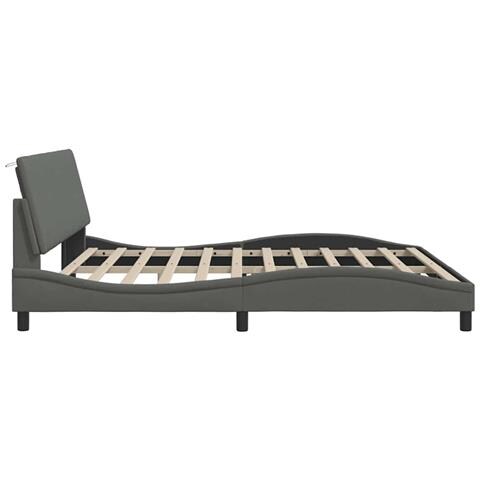 Giroletto senza Materasso Grigio Scuro 200x200 cm Tessuto - Foto 9