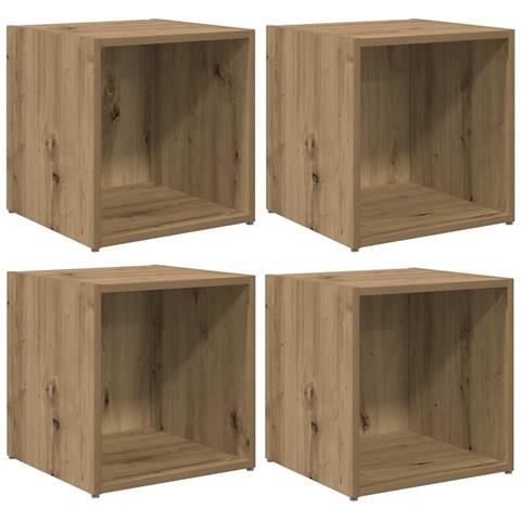 Mobile TV 4 pcs Marrone 37 x 35 x 37 cm Legno multistrato - Foto 1