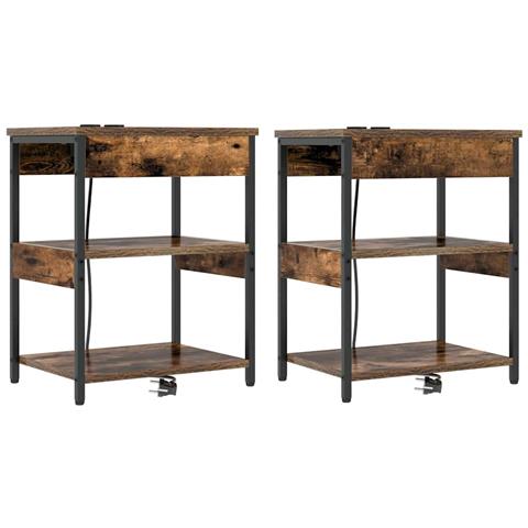 Mobiletti da Notte 2 pcs Rovere fumo 41 x 31 x 51 cm - Foto 1