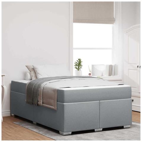 Struttura del letto Grigio chiaro 120 x 190 cm Tessuto - Foto 2