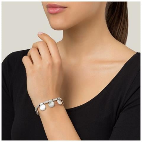 Bracciale In Pelle E Argento ""specchi"" Argento - Foto 2