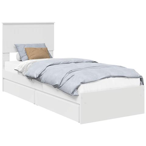 Letto con Contenitore Bianco 75 x 190 cm Legno multistrato - Foto 1