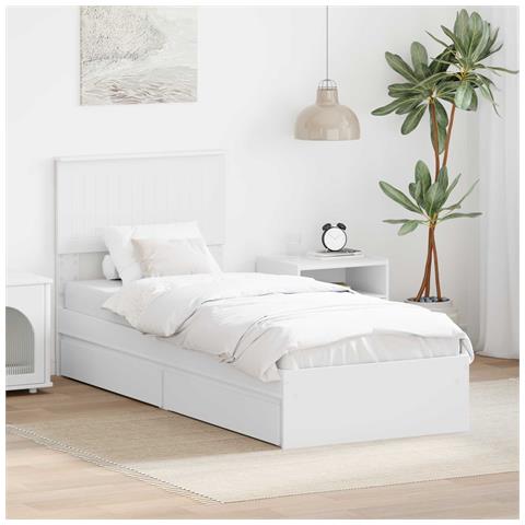 Letto con Contenitore Bianco 75 x 190 cm Legno multistrato - Foto 2