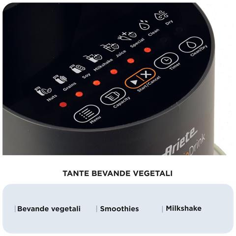 650 My Veggie Drink, Macchina per bevande vegetali, Capacità 0,4L - 1,5L, 1200W, 6 programmi, 15 min di preparazione, Nero - Foto 2
