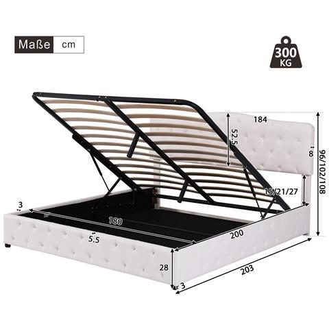 Letto Imbottito Con Design Classico E Moderno E Testiera Spessa - Foto 2