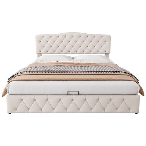 Letto Imbottito Con Design Classico E Moderno E Testiera Spessa - Foto 1