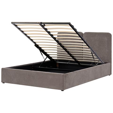 Letto Contenitore Ciniglia Arbois 160 X 200 Cm Tortora - Foto 2