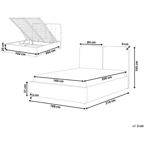 Letto Contenitore Ciniglia Arbois 160 X 200 Cm Tortora - Foto 8