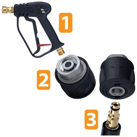 Adattatore Click-m22 Per Idropulitrice Compatibile Con Kärcher K2-k7 - Pressione Max 160 Bar, Temperatura Max 60°c, Metallo Resistente - Foto 2