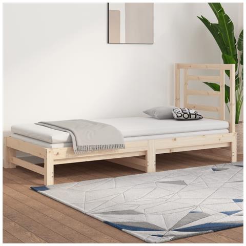 Dormeuse Estraibile 2x (90x200) cm in Legno Massello di Pino - Foto 2