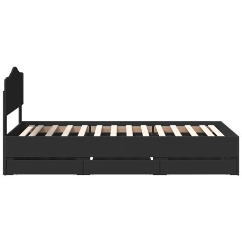 Struttura del letto Nero 90 x 190 cm Legno Ingegnerizzato - Foto 9