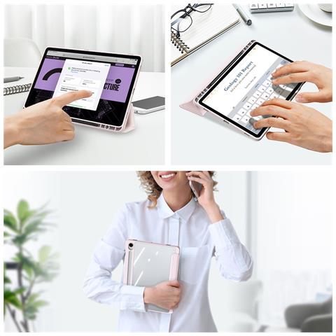 Cover per Galaxy Tab S10 Lite / S10 FE / S9 FE / S9 - Pelle /PU, Rosa - Foto 4