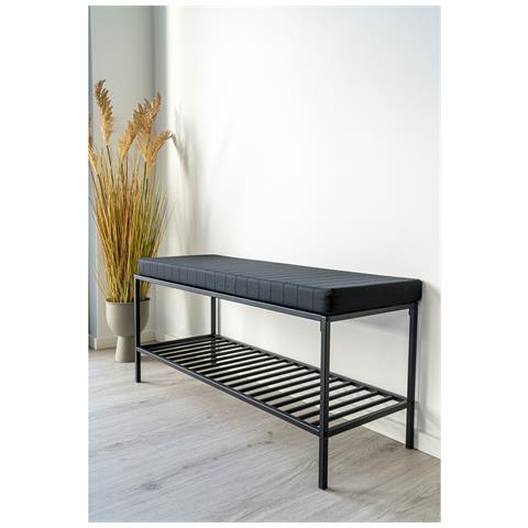 Panca Vita-nero-metallo-36x100x48,5 Cm - Foto 8