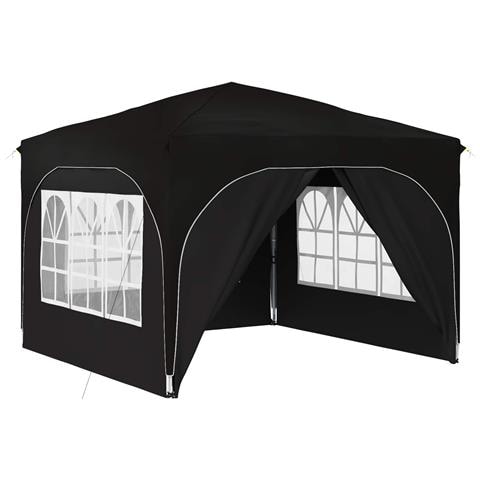 Tenda per feste a pop-up 290 x 290 x 245 cm Nero - Foto 1