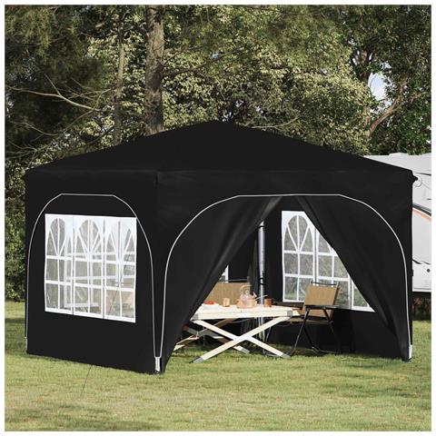 Tenda per feste a pop-up 290 x 290 x 245 cm Nero - Foto 2
