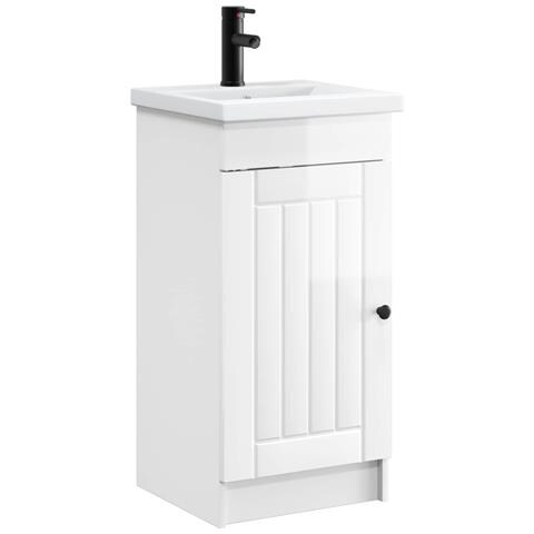 Mobile da bagno con lavabo Bianco Lucido 42 x 40 x 84,5 cm - Foto 1