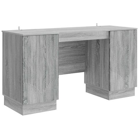 Scrivania Grigio Sonoma 142,5 x 50 x 75 cm Legno ingegnerizzato - Foto 1