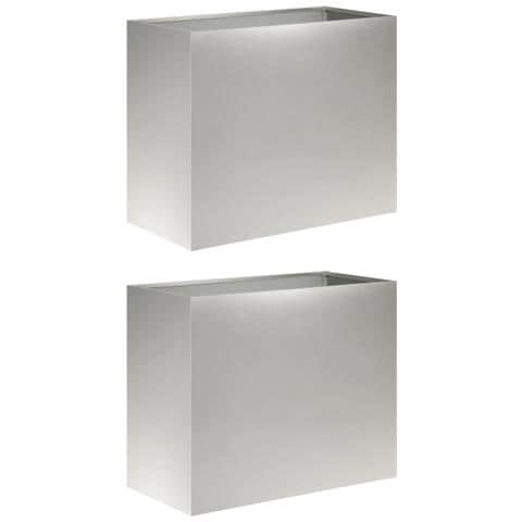 Vaso da giardino 2 pz Argento 60 x 30 x 40 cm Acciaio Inox - Foto 1