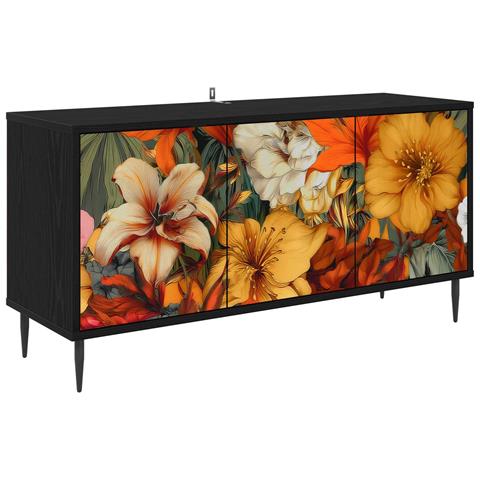 Mobile TV GENNEP 102 x 33 x 51 cm Rovere Nero - Foto 1
