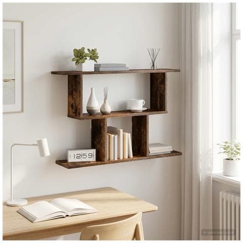 Scaffale da parete Rovere Fumo 80 x 15 x 50,5 cm - Foto 2
