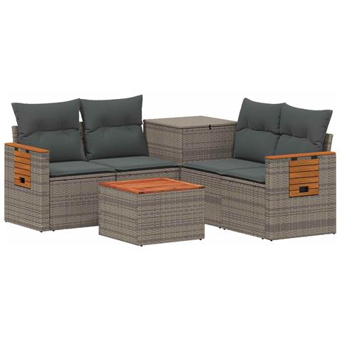 Set di divani 6 pz Grigio e Grigio Scuro - Foto 1
