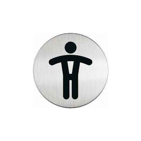 pittogramma ø 8,3cm 'toilette uomo' in acciaio - Foto 1