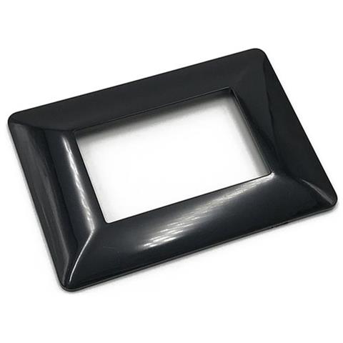 5 Placche Muro 3 Posti Moduli Nero Lucido Compatibile Tipo Bticino Matix - Foto 1
