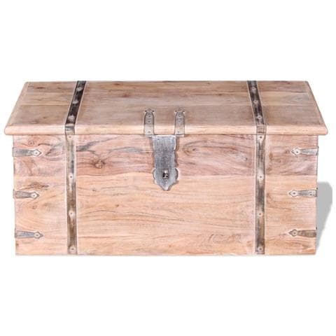 Set 2 Pezzi Cassapanca in Legno Massiccio di Acacia - Foto 10