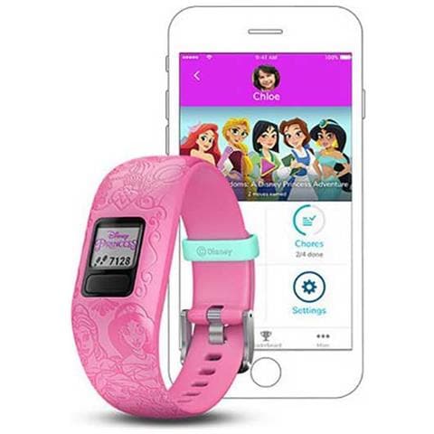 Activity Tracker Vivofit Jr 2 Disney Prinzessin Impermeabile 5ATM Bluetooth Compatibile con iPhone e Android Contapassi Rosa-Europa - Foto 1