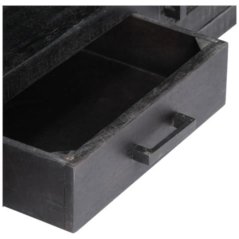 Mobile Porta Tv Nero 118x30x40 Cm In Legno Massello Di Mango - Foto 2