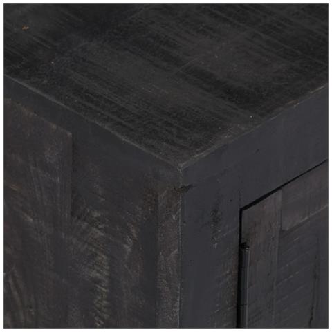 Mobile Porta Tv Nero 118x30x40 Cm In Legno Massello Di Mango - Foto 10