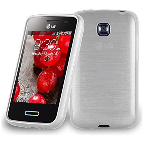 Custodia Compatibile Con Lg L3 Ii (2.gen 2.sim) In Argento - Coperchio Protettivo In Silicone Tpu Flessibile Con Design Spazzolato - Foto 1