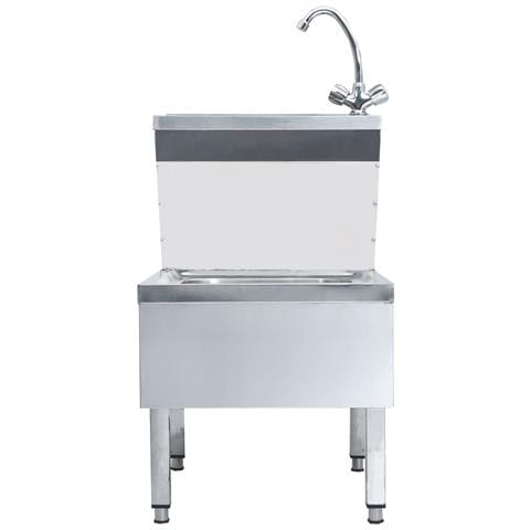 Lavandino Commerciale Con Rubinetto Da Pavimento Acciaio Inox - Foto 6