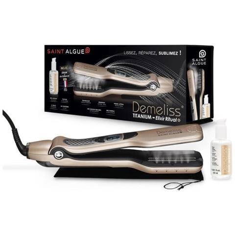 3992 - Scatola Demeliss Titanium: Piastra Steam + Trattamento Elixir Ritual Shine 50ml - 150°c A 230°c - Auto Stop - Foto 1