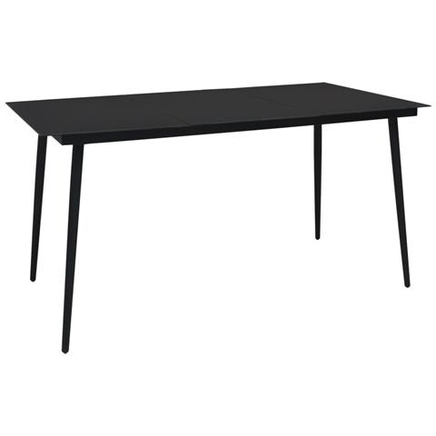 Set da Pranzo da Giardino 7 pz in Rattan PVC Nero - Foto 2