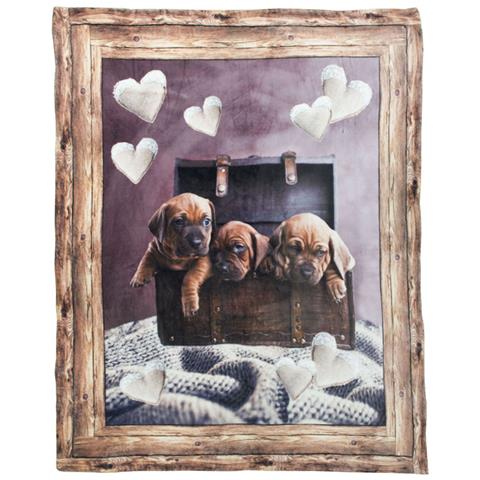 Plaid Coperta Divano Stampa Digitale Retro Agnellato Pelliccia Vari Disegni 130x160 Cane 21 - Foto 11