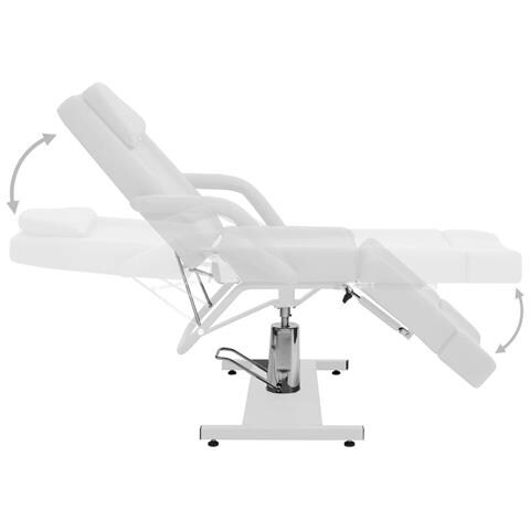 Poltrona Da Estetista In Similpelle Bianca 180x62x78 Cm - Foto 2