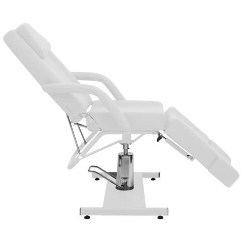 Poltrona Da Estetista In Similpelle Bianca 180x62x78 Cm - Foto 8