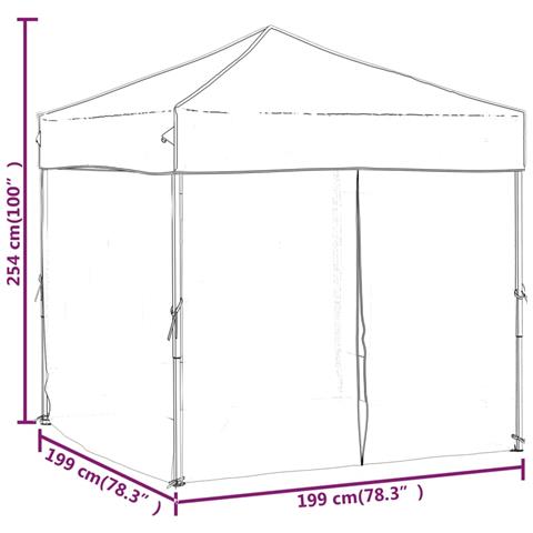Tenda Per Feste Pieghevole Con Pareti Laterali Nero 2x2 M - Foto 8