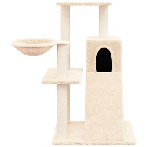 Albero Per Gatti Con Tiragraffi In Sisal Crema 82 Cm - Foto 2