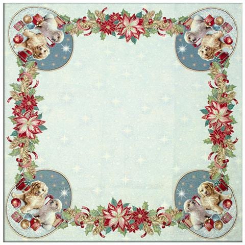 Tovaglia Natale Centrino Runner Tavolo Centrotavola Natalizio Cagnolini 100x100 Cagnolini - Foto 1