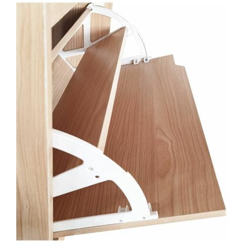 Scarpiera 4 Ante Ripiani Porta Scarpe Doppia Profondita Legno Mdf 63x24x150 Oak - Foto 5